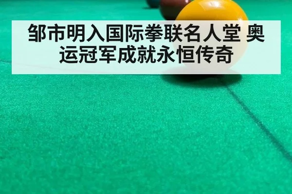 邹市明入国际拳联名人堂 奥运冠军成就永恒传奇